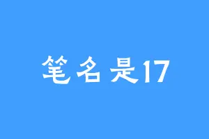 笔名是17