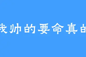 我帅的要命真的