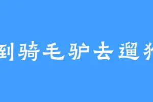 倒骑毛驴去遛狗