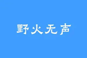 野火无声