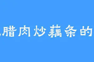 爱吃腊肉炒藕条的邹崧
