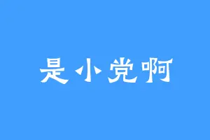 是小党啊