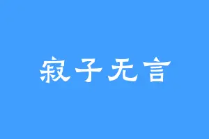 寂子无言