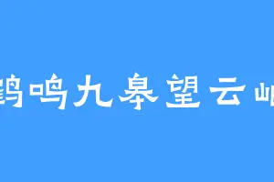 鹤鸣九皋望云岫