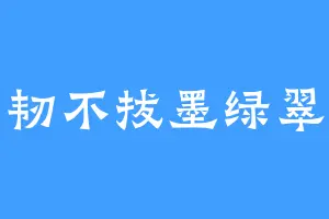 坚韧不拔墨绿翠竹