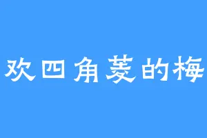 喜欢四角菱的梅兄