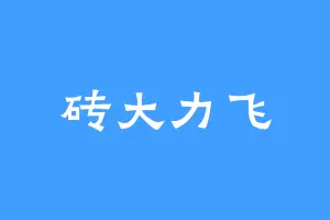 砖大力飞