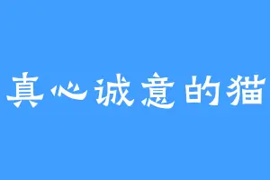 真心诚意的猫