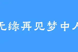 无缘再见梦中人