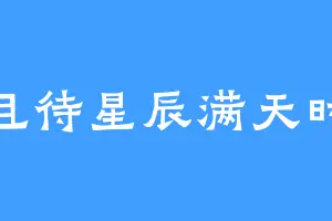 且待星辰满天时