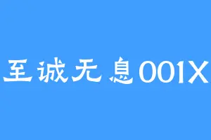 至诚无息001X
