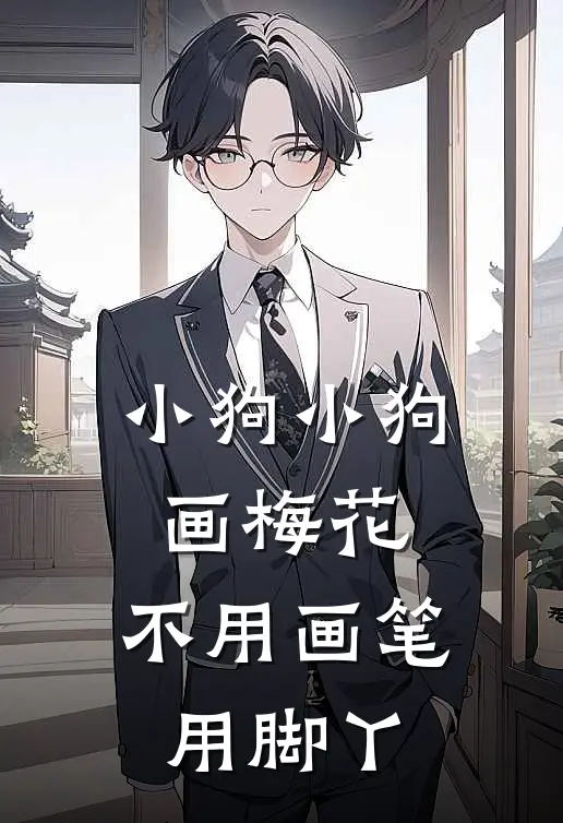 小狗小狗画梅花,不用画笔用脚丫