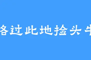 路过此地捡头牛