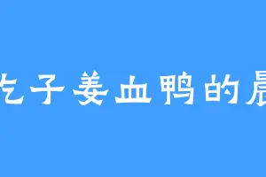 爱吃子姜血鸭的晨儿