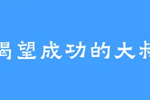 渴望成功的大叔