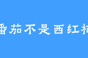 番茄不是西红柿