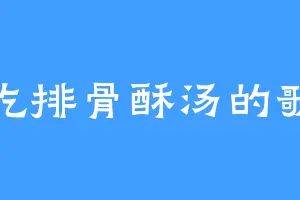 爱吃排骨酥汤的歌儿