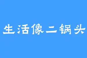 生活像二锅头