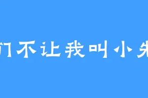 他们不让我叫小先生