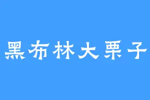 黑布林大栗子