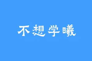 不想学曦